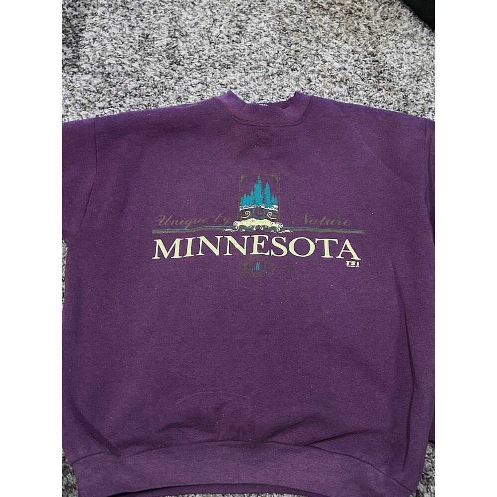 Vintage 90s Minnesota Sweatshirt Unique By Nature Purple Crewneck Size XL